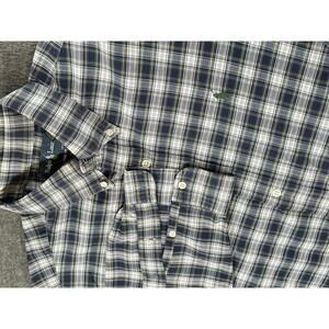 Ralph Lauren Classic Fit Plaid Shirt Mens Size Large - Pony Logo Navy and Yellow